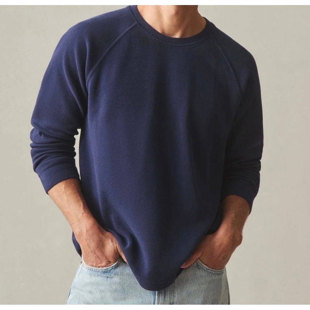 American Giant Mens French Rib Crewneck Navy Pullover Sweater L Large NWOT